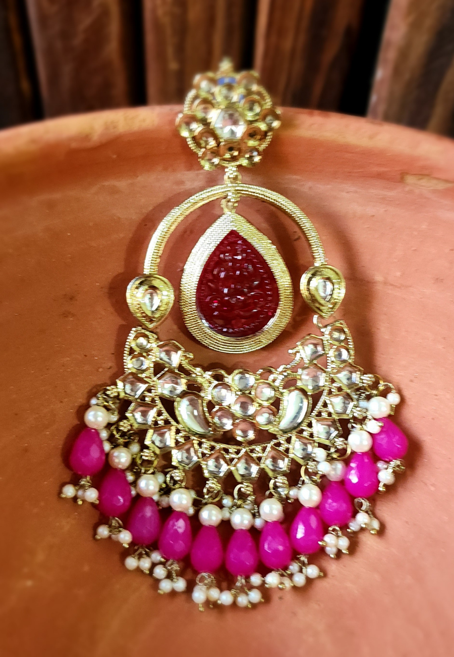 Dhadkane Rani Pink Kundan Jhumar Earrings