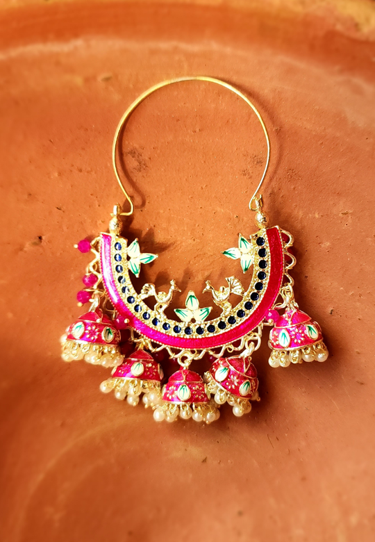 Nargis Rani Meenakari Chandbali Earrings