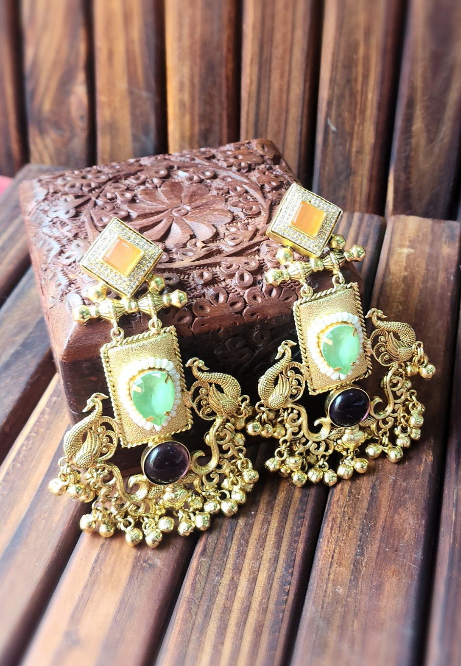 Radhika Multicolour Tribal Dangler Earrings