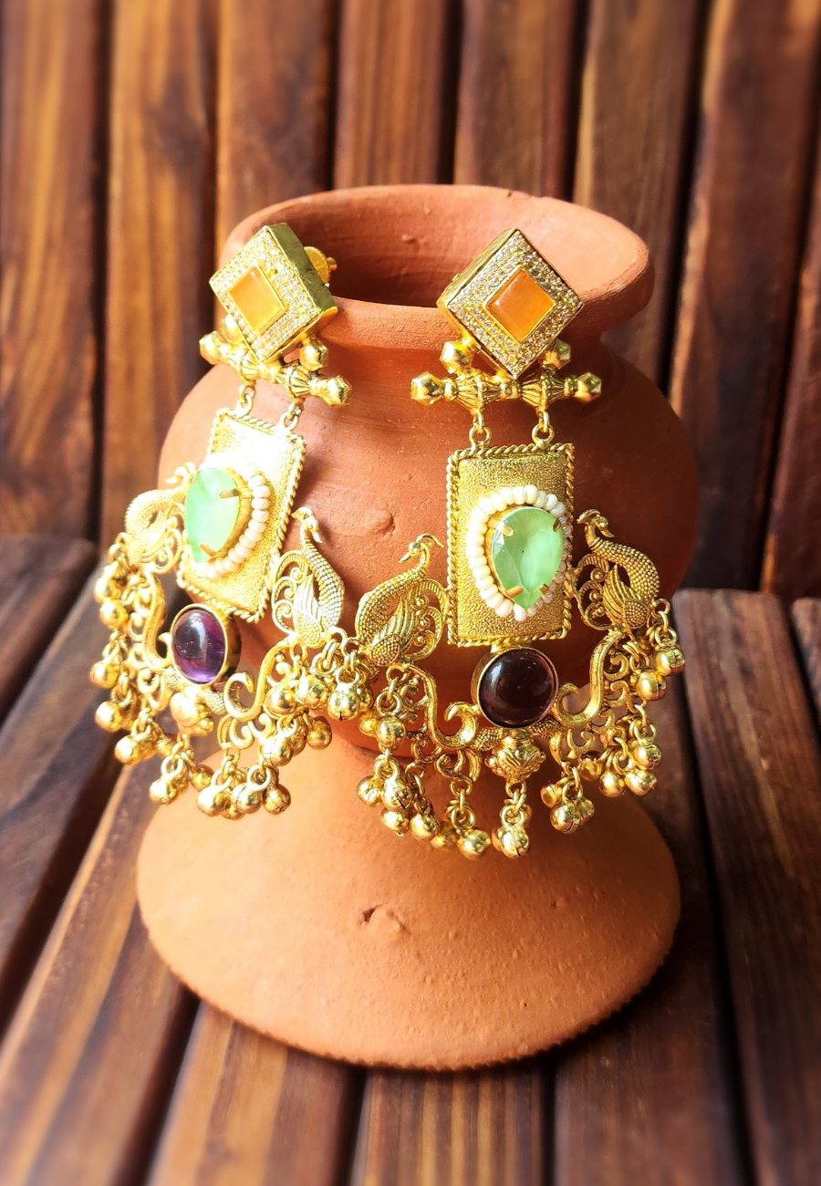 Radhika Multicolour Tribal Dangler Earrings