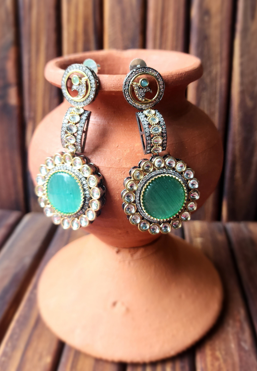 Shrishti Turquoise Antic Dangler Earrings