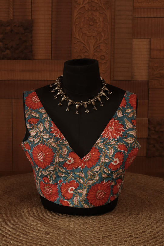 Tropical Bloom (V NECK BLOUSE)