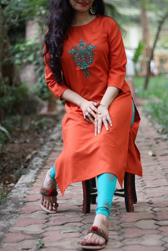 Orange Bling (KURTI)