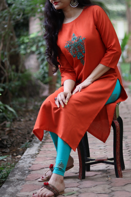 Orange Bling (KURTI)