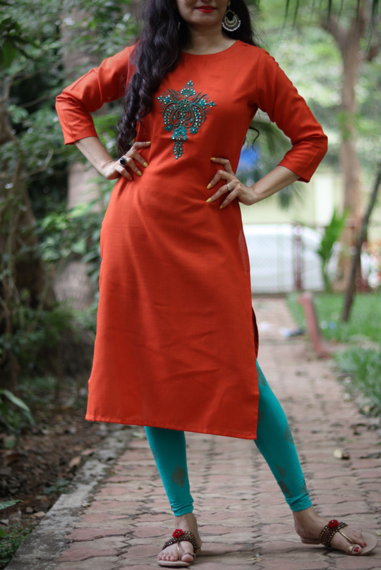 Orange Bling (KURTI)