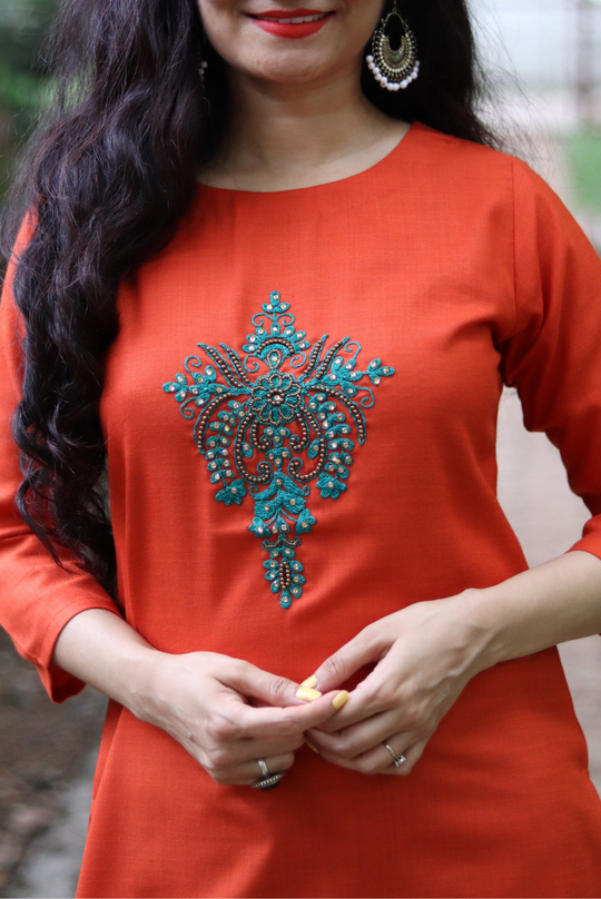 Orange Bling (KURTI)