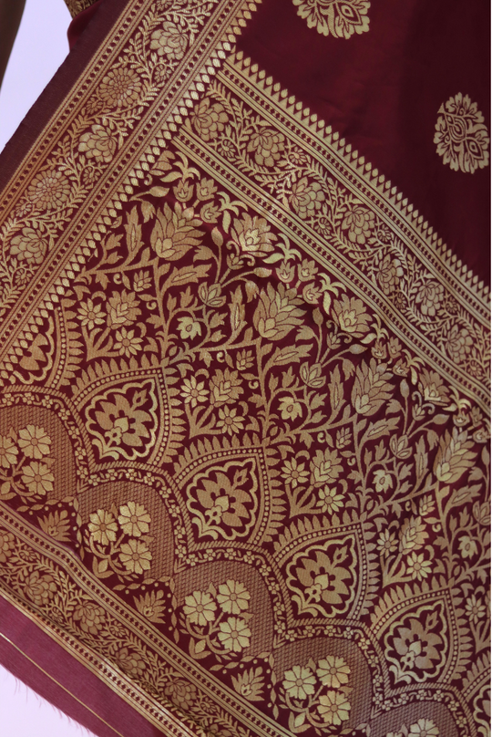 Peepal Leaf - Maroon (SAREE)